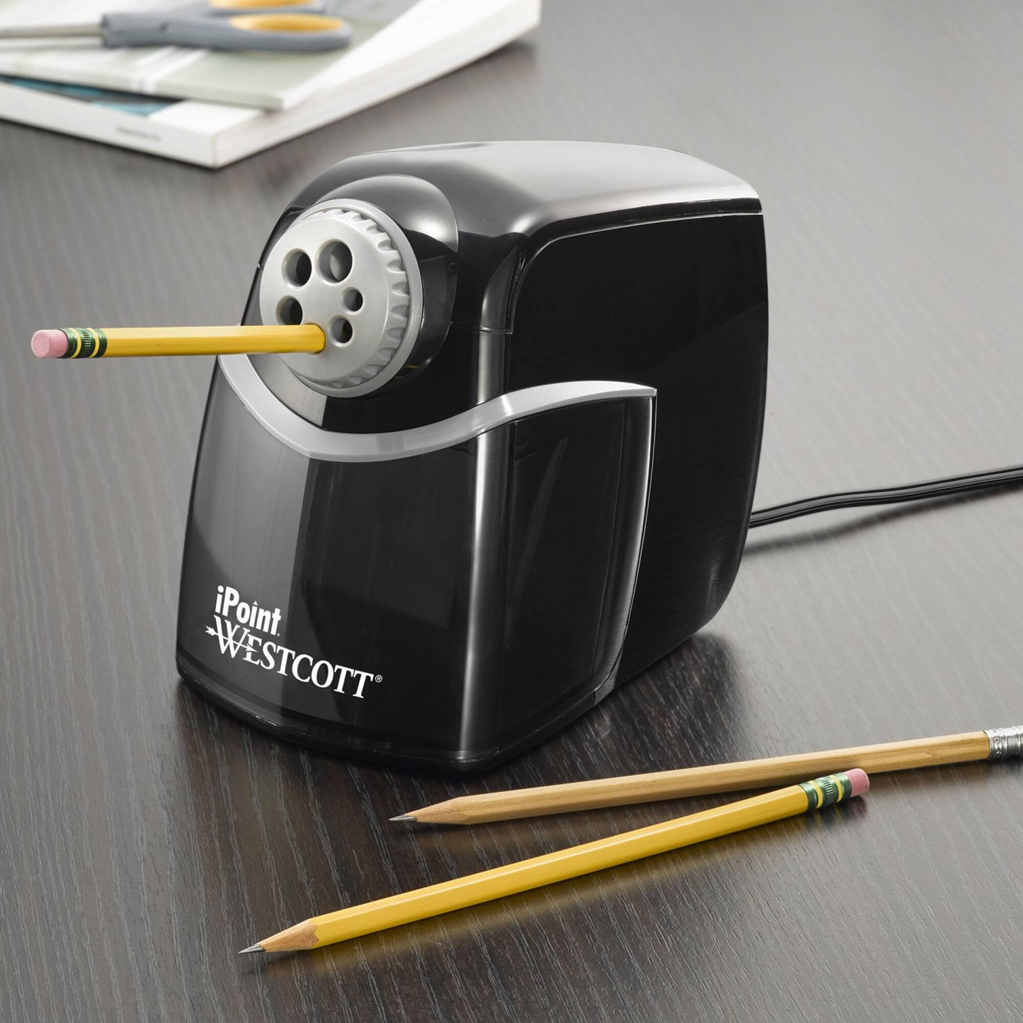 Westcott® iPoint Black & Gray 8.25" x 5.75" Heavy Duty School Sharpener